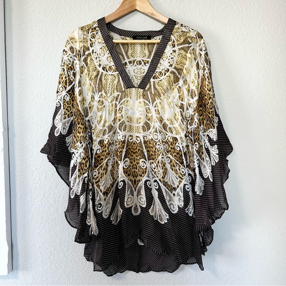 Roberto Cavalli Silk kaftan Chiffon Kimono top - Picture 5 of 15
